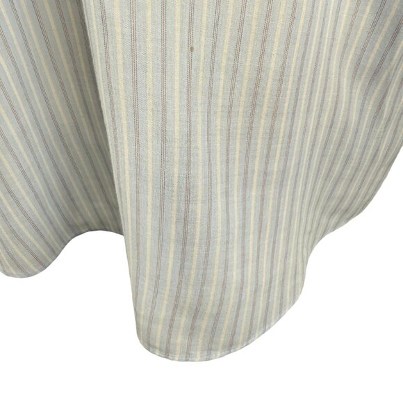 Vintage 80's Blue & White Striped Button Up Short Sleeve XL Shirt By Botany - Picture 9 of 11